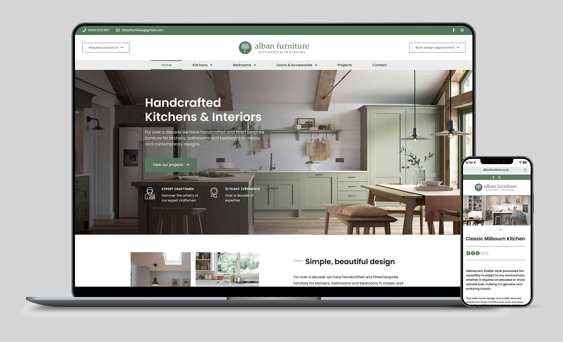 Alban Furniture website design